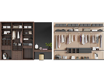 现代衣帽间开放式收纳衣柜