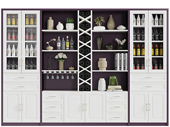 北欧实木带抽屉的酒柜3d模型 北欧实木带抽屉的酒柜