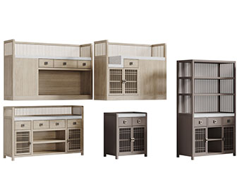 新中式镂空柜门的玄关柜边柜装饰柜