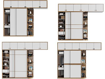 日式实木推拉门衣柜