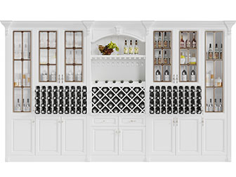 北欧白色整体加宽酒柜3d模型 北欧白色整体加宽酒柜