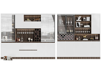 现代白色酒柜3d模型 现代白色酒柜