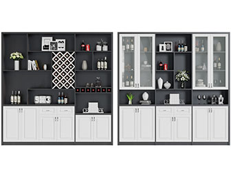 北欧实木黑白撞色酒柜装饰柜3d模型 北欧实木黑白撞色酒柜装饰柜