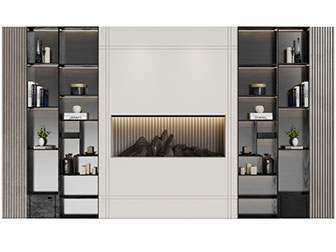 新中式中间带山脉的装饰柜