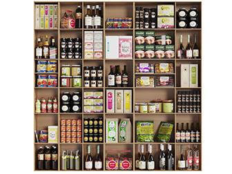 超市便利店食品生活用品实木货架3d模型 超市便利店食品生活用品实木货架