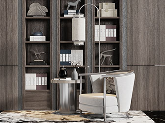 新中式布艺单人沙发3d模型 新中式布艺单人沙发