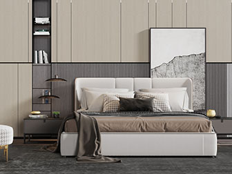 现代双人床床头柜