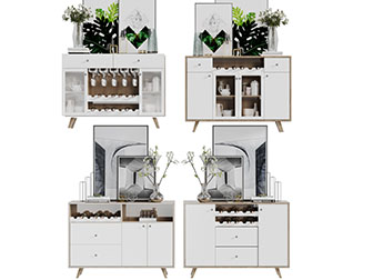 北欧实木餐边柜