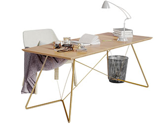 现代轻奢书桌椅组合