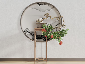 中式实木花架盆景盆栽