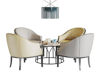 新中式皮革休闲椅子