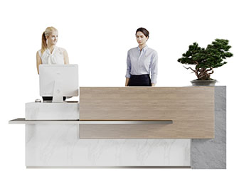 现代装饰实木材质的前台接待台