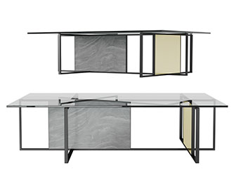 现代玻璃台面的茶几