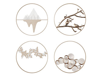 新中式圆形墙饰挂件