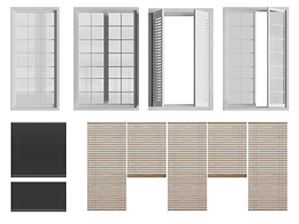北欧白色平开窗百叶窗