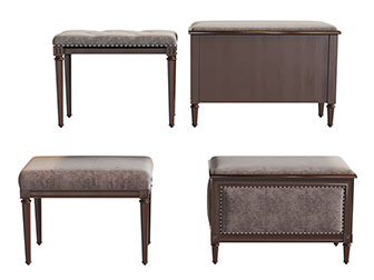 美式软包沙发凳