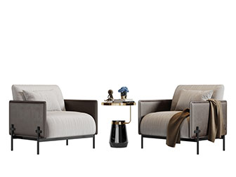 现代单人沙发茶几3d模型 现代单人沙发茶几