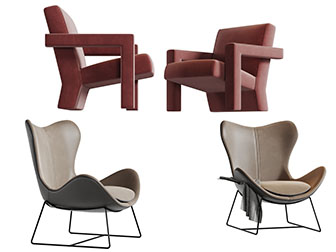 后现代布艺休闲椅子