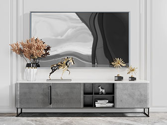 现代灰色电视柜电视机