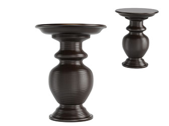 美式圆形黑色茶几