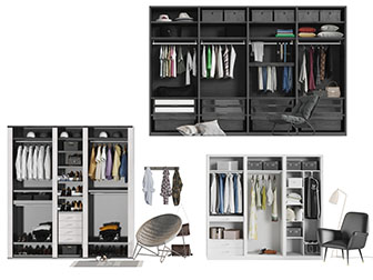 现代开放式收纳衣柜