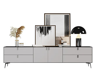 现代灰白色的电视柜