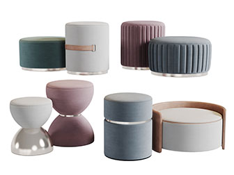 现代布艺圆形坐墩