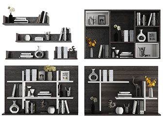 现代实木置物收纳装饰架