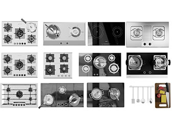 现代不同款式的燃气灶电磁炉厨房电器