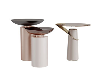 现代玻璃圆形茶几