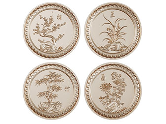 中式金色圆形松竹兰梅装饰挂件