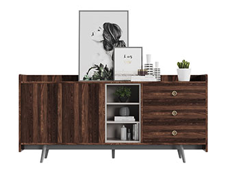 北欧深实木玄关柜边柜