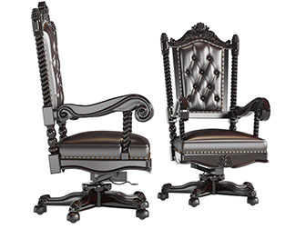 欧式雕花皮革休闲椅子