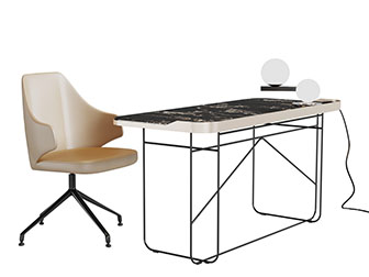 现代金属支架的书桌椅组合