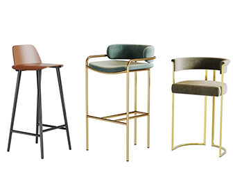 现代轻奢带扶手的吧椅