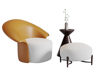 现代皮革靠背的单人沙发3d模型 现代皮革靠背的单人沙发