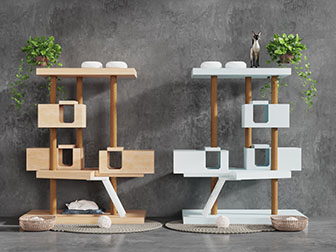 现代实木猫笼子房子爬架