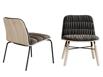 现代实木支架的休闲椅子