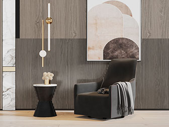 现代布艺单人沙发茶几3d模型 现代布艺单人沙发茶几