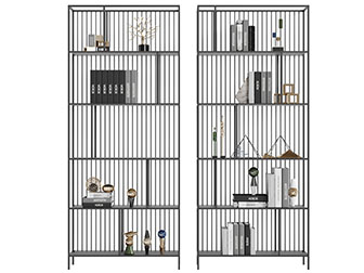 现代黑色金属镂空装饰置物架