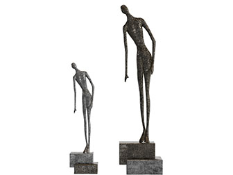 现代黑色抽象人物雕塑雕刻