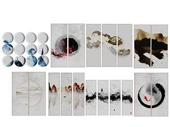 中式三联装饰挂画挂件