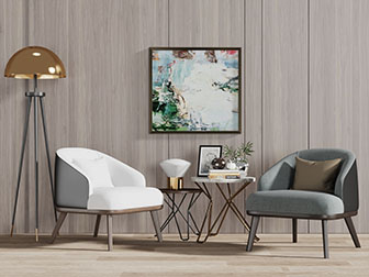 现代布艺实木支架的单人沙发3d模型 现代布艺实木支架的单人沙发