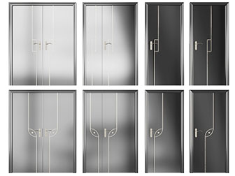 新中式双扇字母单扇平开门