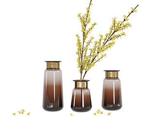 新中式玻璃花瓶花卉