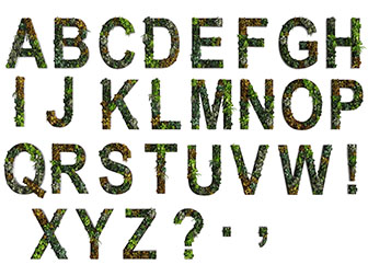 现代字母造型的植物墙挂件