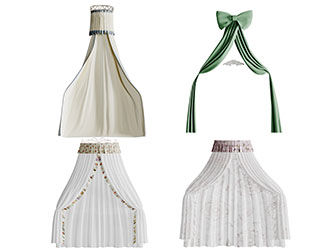 窗帘3d模型 窗帘