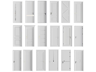 北欧白色实木平开门