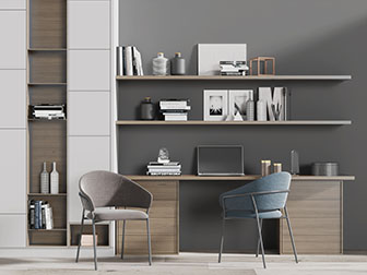 现代实木书桌椅组合