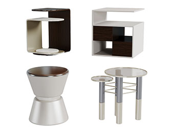 新中式圆形茶几边几